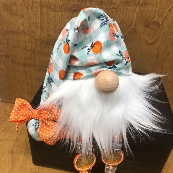 Oranges Gnome Beaded Legs Polka Dots Ice Cubes Citrus Bow Aqua Orange - Picture 2 of 5